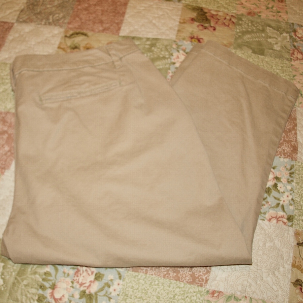 Khaki Brushed Cotton Capris